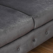 Toronto 3 Seater Chesterfield Style Velvet Sofa Bed In Grey