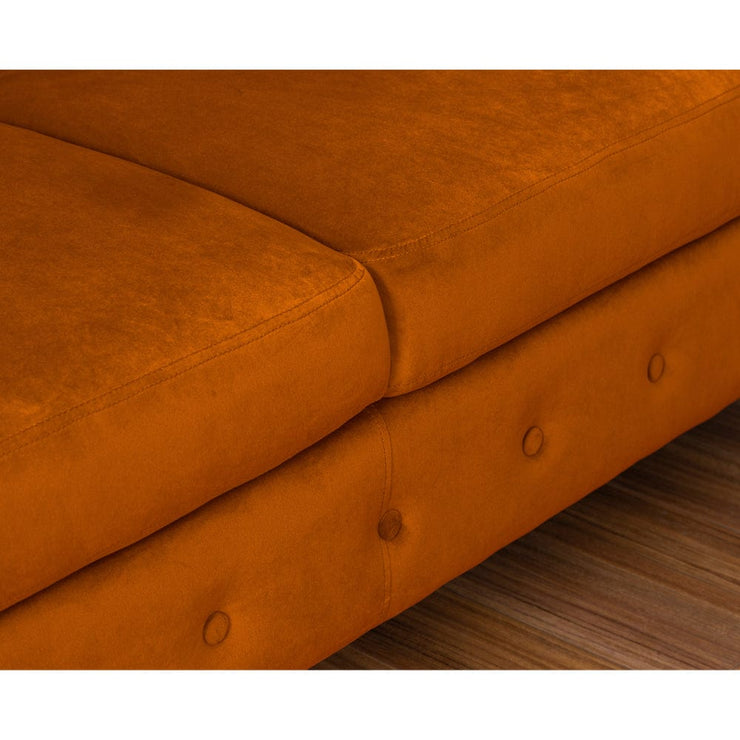 Toronto 3 Seater Chesterfield Style Velvet Sofa Bed In Orange