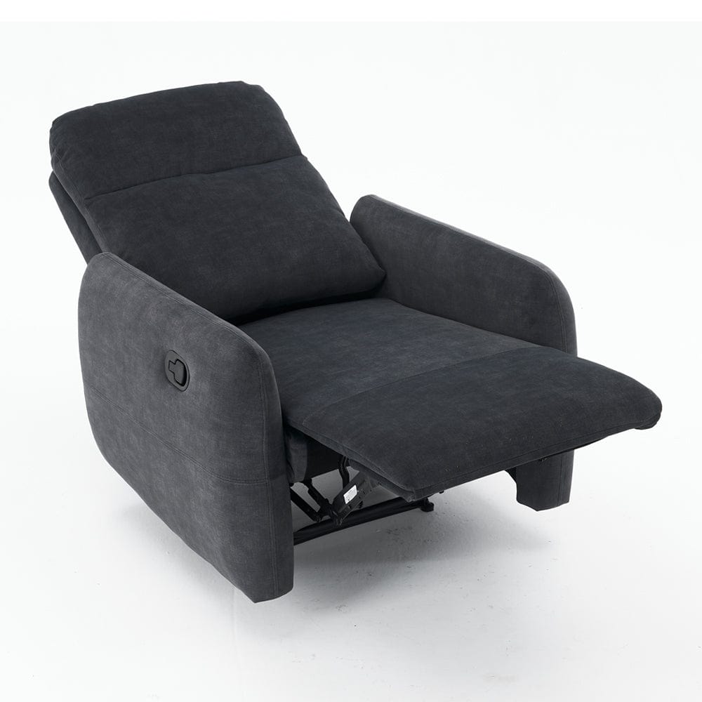 Elvie Grey Velvet Manual Recliner Sofa / Armchair