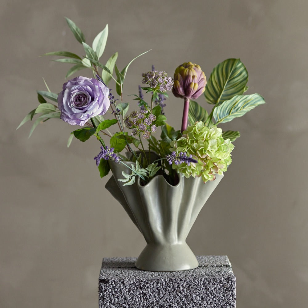 Artificial Bouquet – Purple & Green Decorative Flowers for Mother’s Day Gift