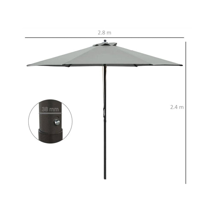 Rosen 9 Seater Rattan Garden Furniture Cube Dining Set With Parasol In Grey