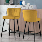 Set Of 2 Caiden Velvet Bar Stool