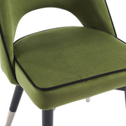 Amore Velvet Upholstery Dining Chair with Legs - Set Of 2