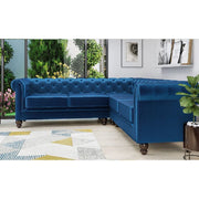 Chesterfield 5 Seater Velvet Corner Sofa