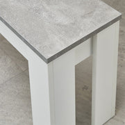 Orsa Rectangle Concrete Effect Dining Table Set with 2 Benchs