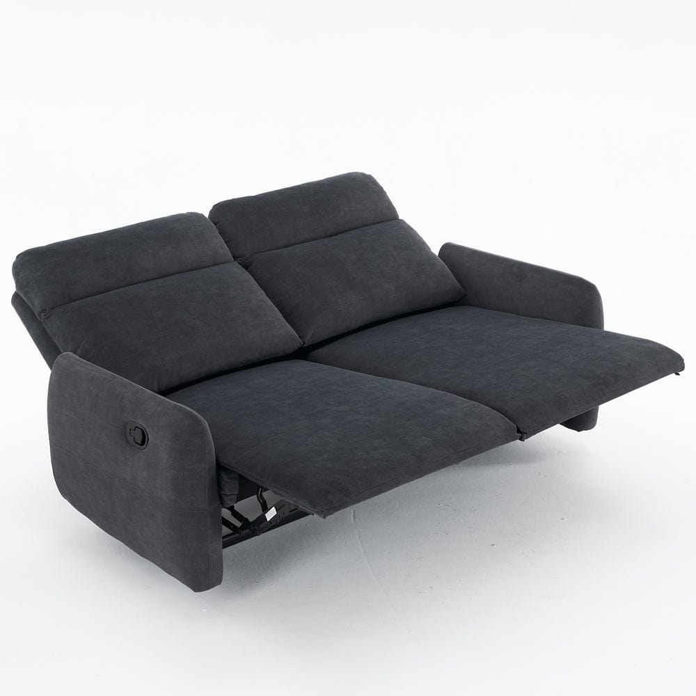 Elvie Grey Velvet Manual Recliner Sofa / Armchair