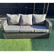 Lotus Outdoor 8 Seater Rattan Garden Sofa with Fire Pit Or Lift Up Table Set