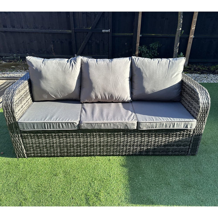 Lotus Outdoor 8 Seater Rattan Garden Sofa with Fire Pit Or Lift Up Table Set