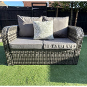 Lotus Outdoor 8 Seater Rattan Garden Sofa with Fire Pit Or Lift Up Table Set