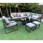 Nice Outdoor Garden Furniture 9 Seater Sofa Rising Table Set