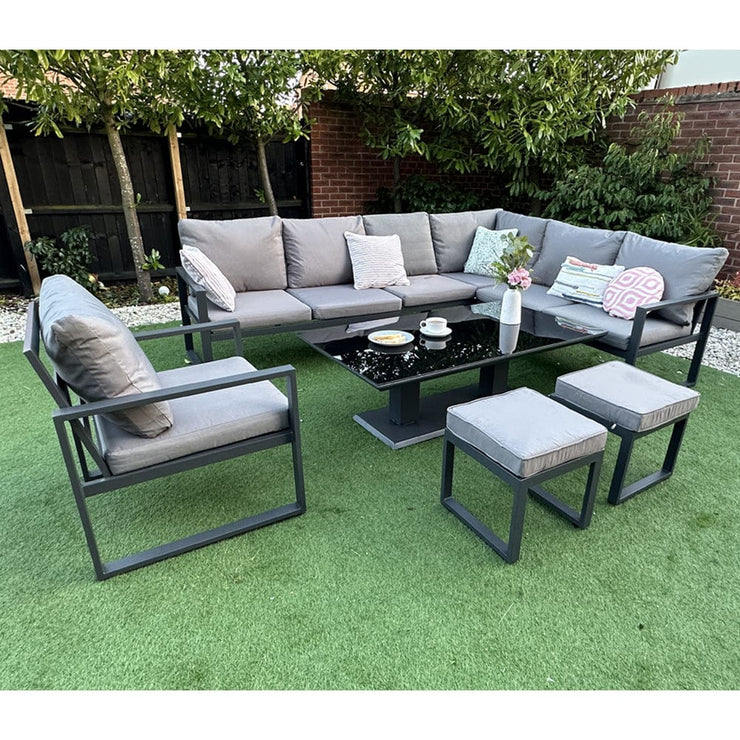 Nice Outdoor Garden Furniture 9 Seater Sofa Rising Table Set