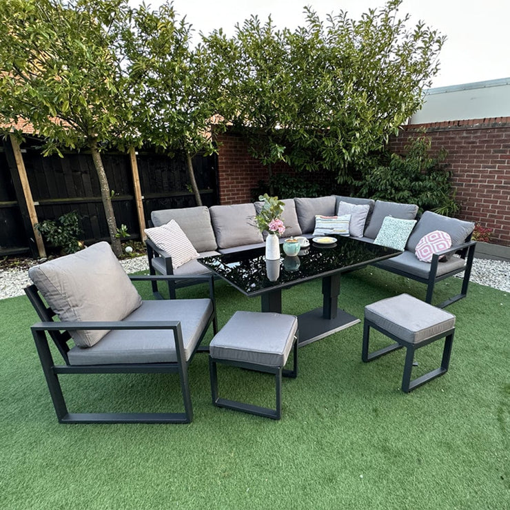 Nice Outdoor Garden Furniture 9 Seater Sofa Rising Table Set