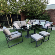 Nice Outdoor Garden Furniture 9 Seater Sofa Rising Table Set