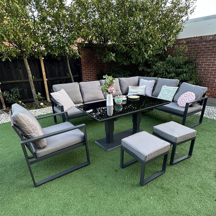 Nice Outdoor Garden Furniture 9 Seater Sofa Rising Table Set