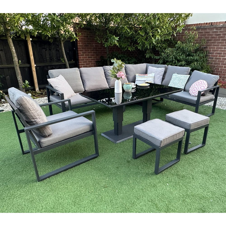 Nice Outdoor Garden Furniture 9 Seater Sofa Rising Table Set