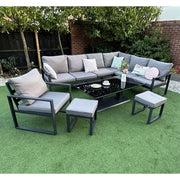 Nice Outdoor Garden Furniture 9 Seater Sofa Rising Table Set