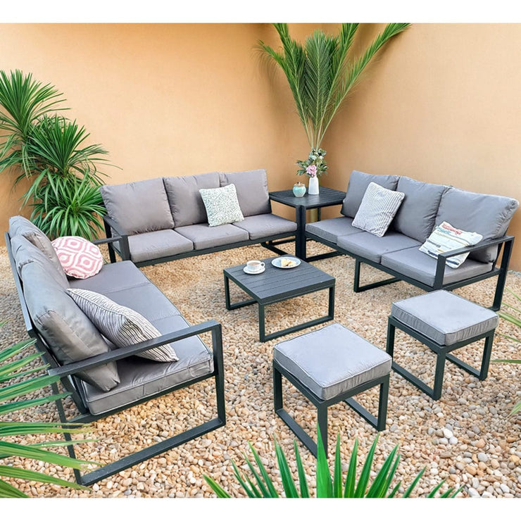 Nice Outdoor Aluminium 11 Seater Sofa Set With Side Table And Coffee Table