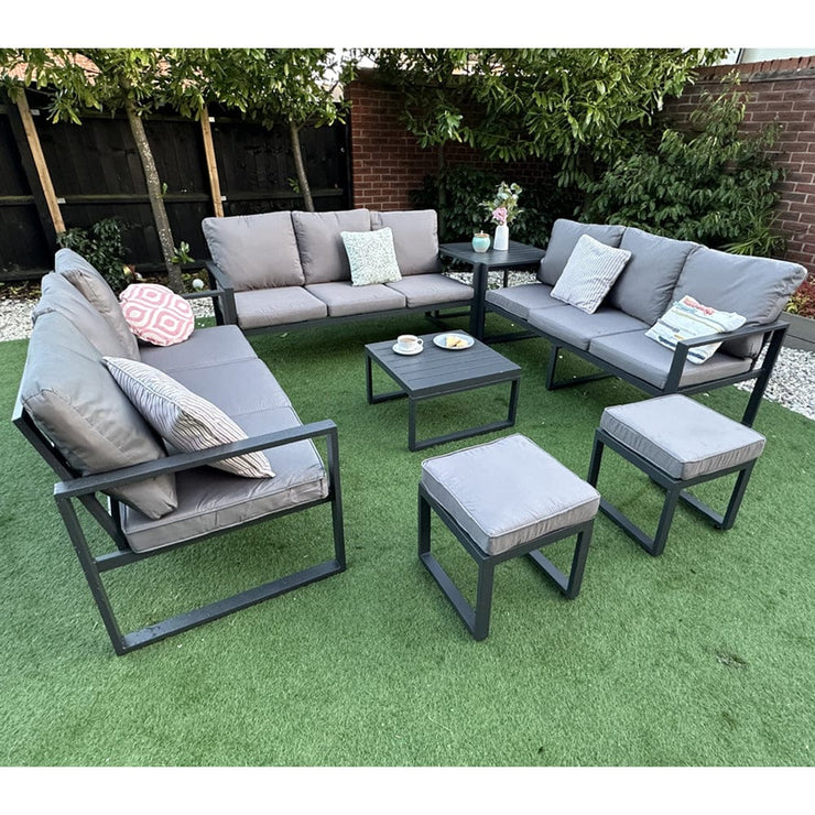 Nice Outdoor Aluminium 11 Seater Sofa Set With Side Table And Coffee Table