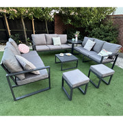 Nice Outdoor Aluminium 11 Seater Sofa Set With Side Table And Coffee Table