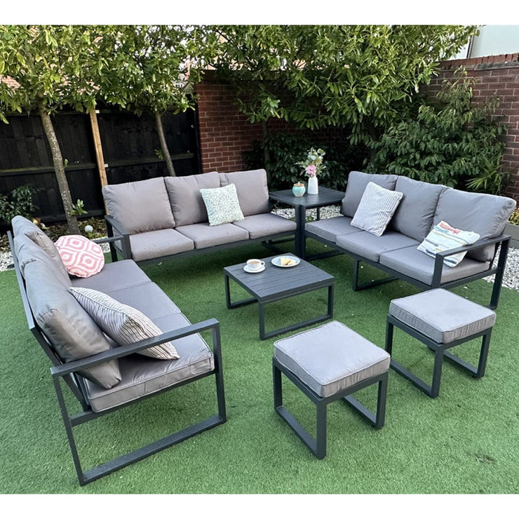 Nice Outdoor Aluminium 11 Seater Sofa Set With Side Table And Coffee Table