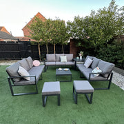 Nice Outdoor Aluminium 11 Seater Sofa Set With Side Table And Coffee Table