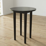 Luna 60cm Black Round Dining Table With Rubber Wood Legs