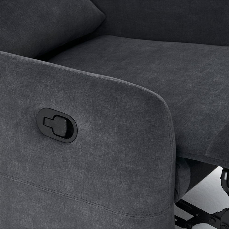 Elvie Grey Velvet Manual Recliner Sofa / Armchair