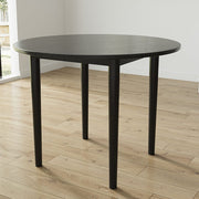Luna 100cm Black Round Dining Table With Rubber Wood Legs