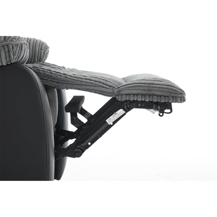 Boston Grey Plush Fabric Recliner Armchair