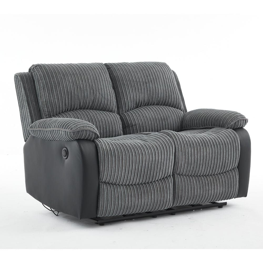 Boston 2+1+1 Grey Plush Fabric Manual/Electric Recliner Sofa Set