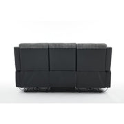 Boston Grey Plush Fabric 3 Seater Recliner
