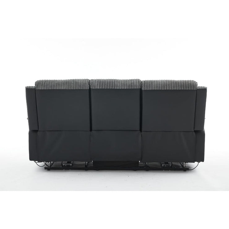 Boston Grey Plush Fabric 3 Seater Recliner
