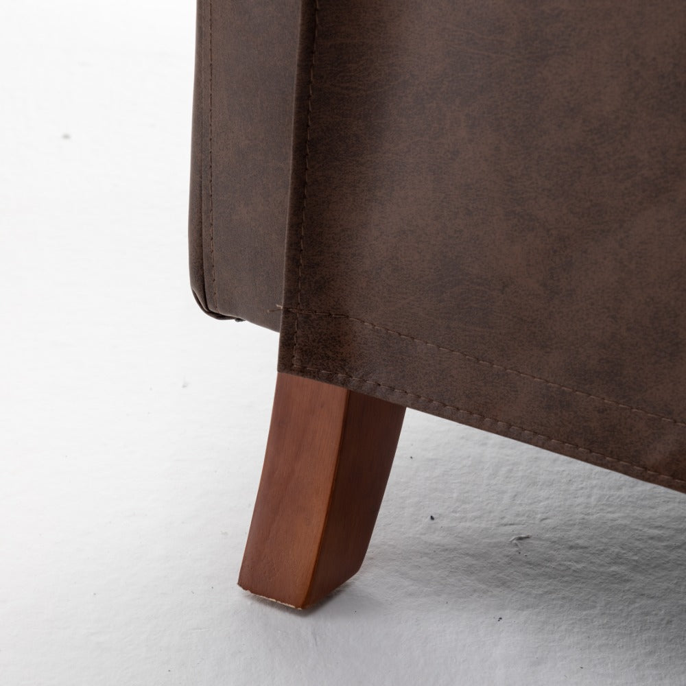Brown PU Arm Push Recliner Chair