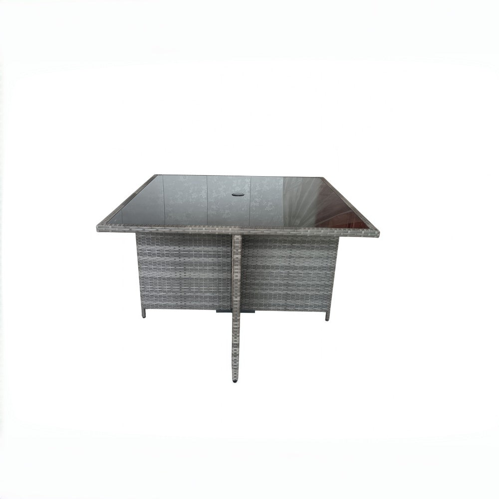 Eton Rattan Garden 8 Seater Cube Set In Grey