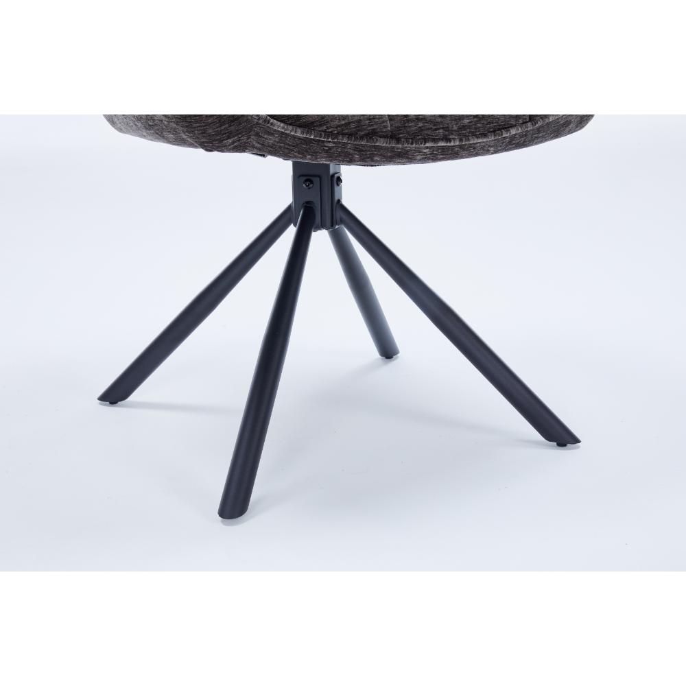 Grey Chenille Dining Chair with Auto‑Return Swivel