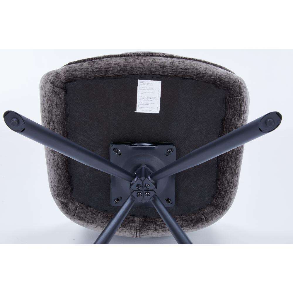 Grey Chenille Dining Chair with Auto‑Return Swivel