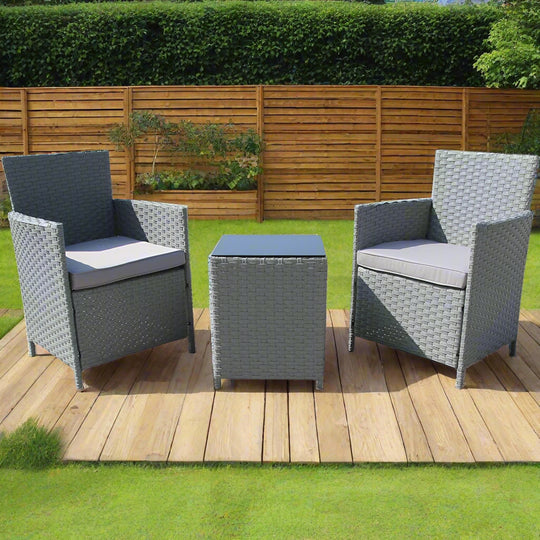 Eton 2 Seater Garden Furniture Bistro Set In Grey