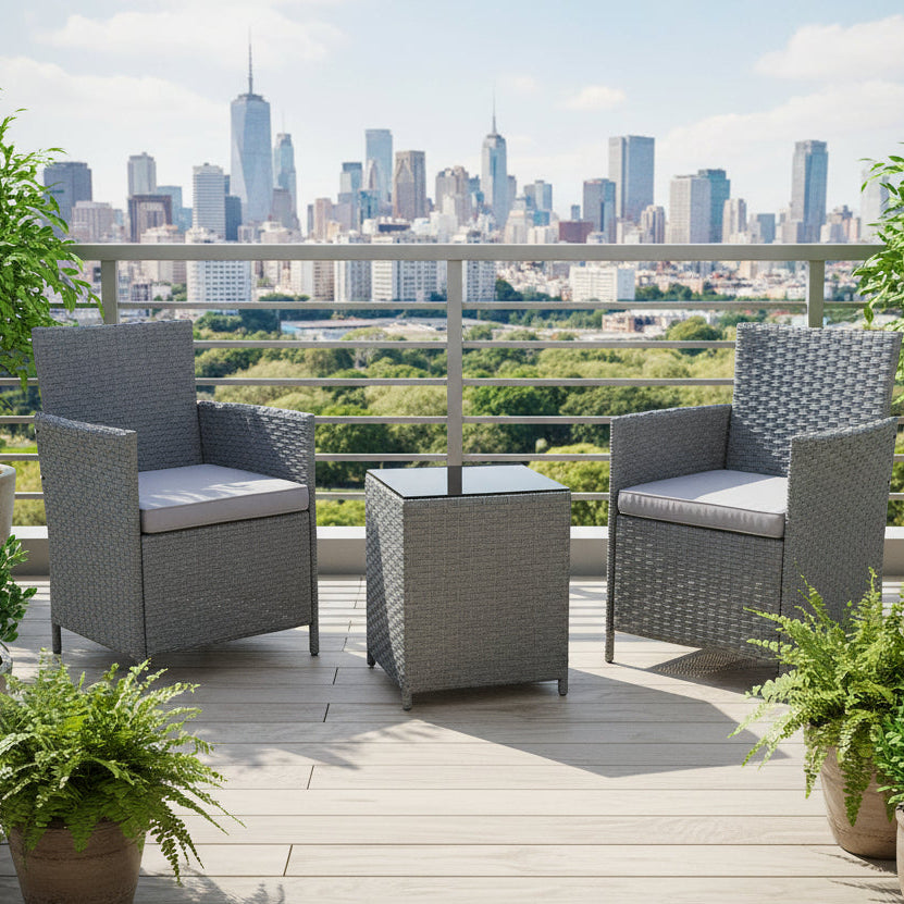 Eton 2 Seater Garden Furniture Bistro Set In Grey