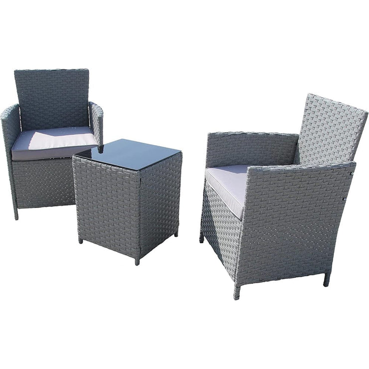 Eton 2 Seater Garden Furniture Bistro Set In Grey