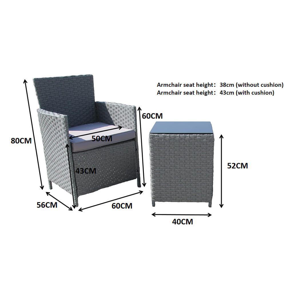 Eton 2 Seater Garden Furniture Bistro Set In Grey
