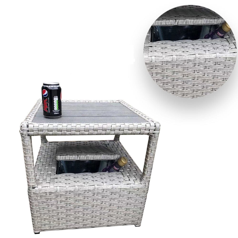 Outdoor Furniture Rattan Recliner Armchairs and Table Set