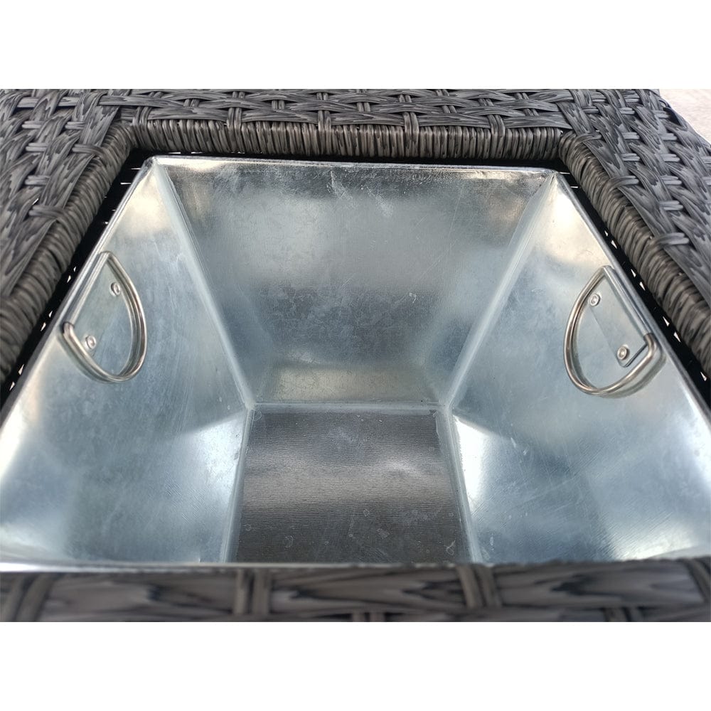 Outdoor Furniture Rattan Recliner Armchairs and Table Set