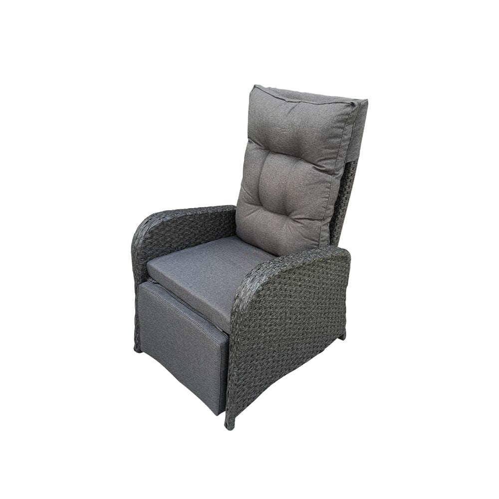 Outdoor Furniture Rattan Recliner Armchairs and Table Set