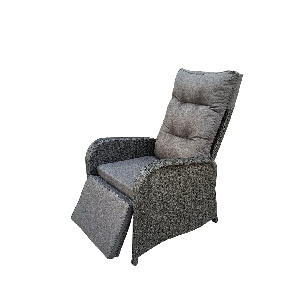 Outdoor Furniture Rattan Recliner Armchairs and Table Set