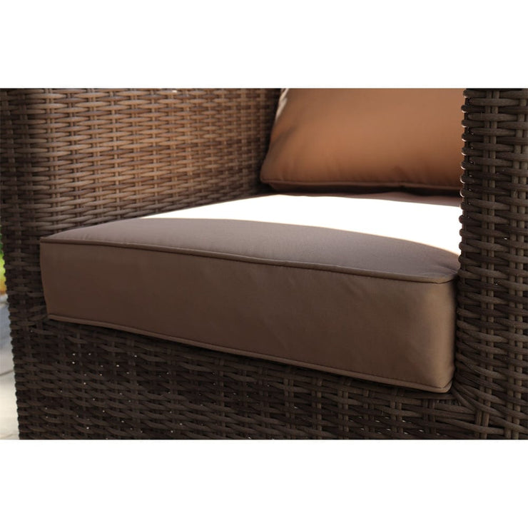 Oxford 3 Seat Round Wave Rattan Sofa Set With Armchairs & Oval Coffee Table