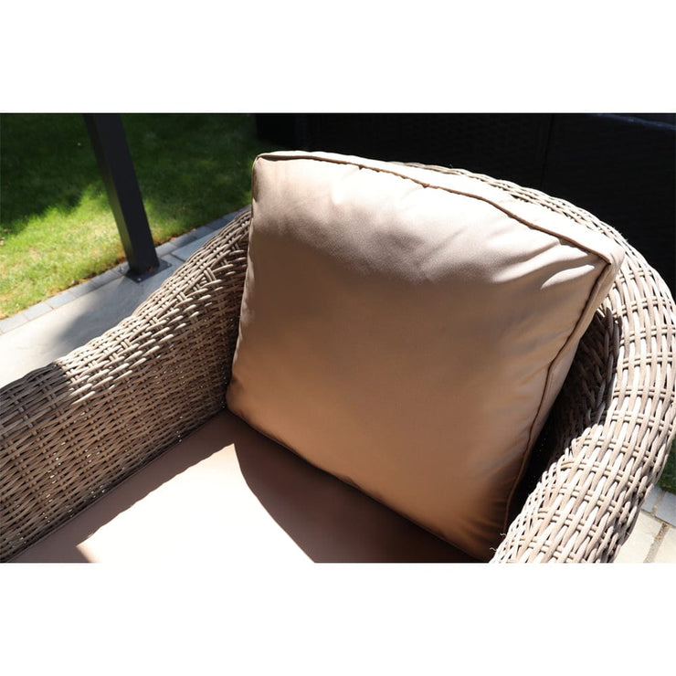 Oxford 3 Seat Round Wave Rattan Sofa Set With Armchairs & Oval Coffee Table