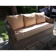 Oxford 3 Seat Round Wave Rattan Sofa Set With Armchairs & Oval Coffee Table