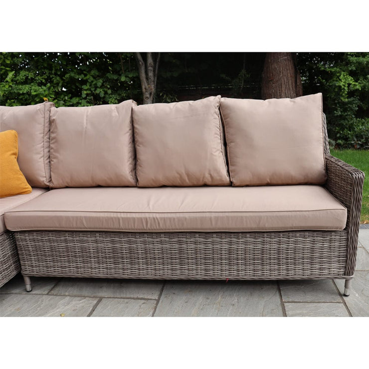 Outdoor Rattan 9 Seater Oxford Corner Dining Set With Ice Bucket and Rising Table