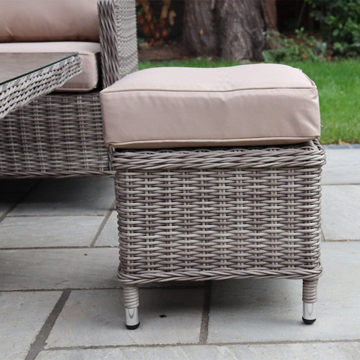 Outdoor Rattan 9 Seater Oxford Corner Dining Set With Ice Bucket and Rising Table