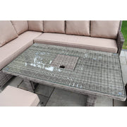 Outdoor Rattan 9 Seater Oxford Corner Dining Set With Ice Bucket and Rising Table